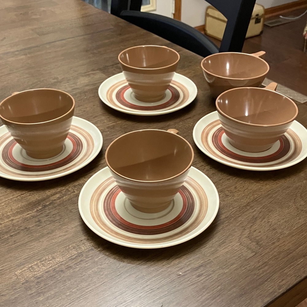 Vintage Melmac Lenore’s Cups Saucers bundle